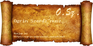 Ogrin Szerénusz névjegykártya